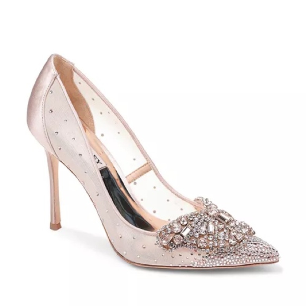 Badgley Mischka womens Quintana pumps shoes,
Ivory Satin, Size 7 1/2
